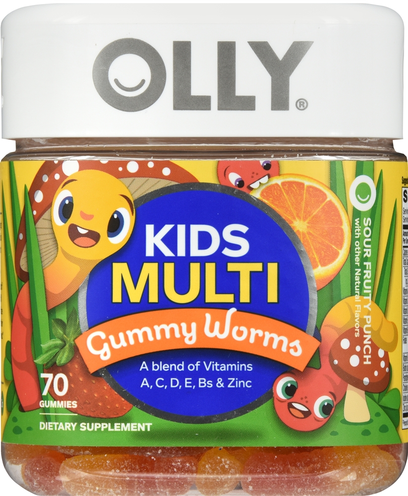 OLLY Kids Multi Gummy Worms Sour Fruity Punch – Image 6