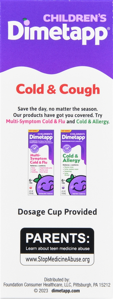 Dimetapp Children's Cold & Cough Liquid Grape 4OZ – Image 4