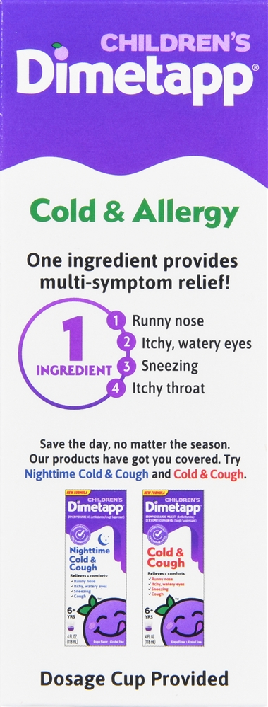 Dimetapp Children's Cold & Allergy Liquid Grape 4OZ – Image 2