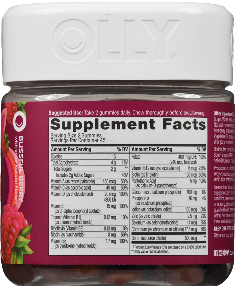 OLLY The Perfect Women's Multi Gummies Blissful Berry – Image 3