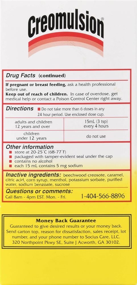 Creomulsion Adult Formula Cough Medicine Liquid – Image 7