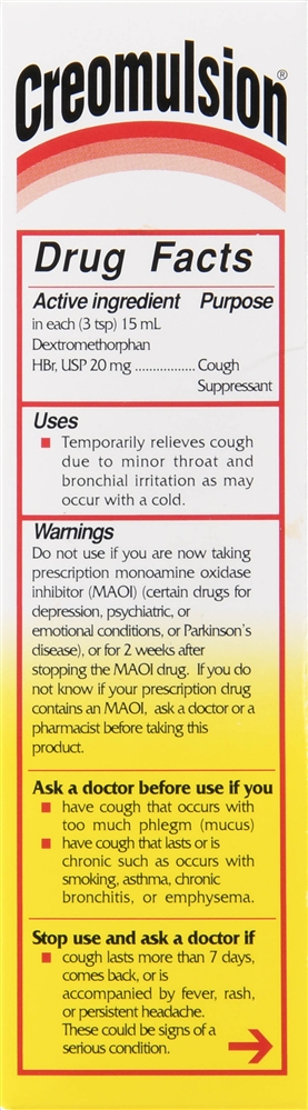 Creomulsion Adult Formula Cough Medicine Liquid – Image 3