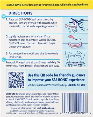 SEA-BOND Denture Adhesive Seals Lowers Original #15