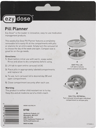 Ezy Dose Carousel Pill Organizer Weekly Easy Fill – Image 13
