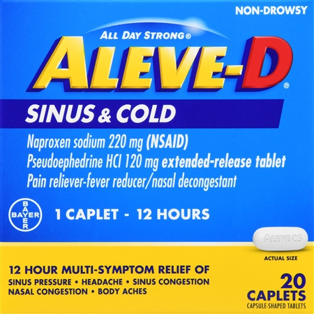 Aleve-D Sinus & Cold 12 Hour Caplets – Image 7