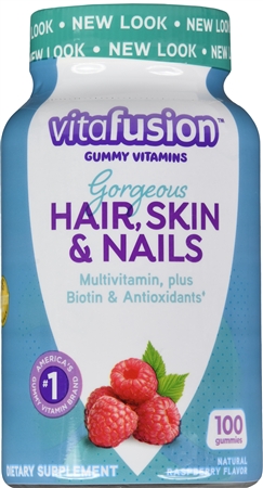 Vitafusion Gorgeous Hair, Skin & Nails Gummy Natural Raspberry – Image 6