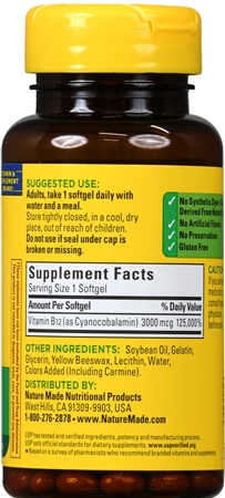 Nature Made B12 3000 mcg Softgels Extra Strength – Image 8