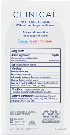Secret Clinical Antiperspirant/Deodorant Soft Solid Light & Fresh – Image 10