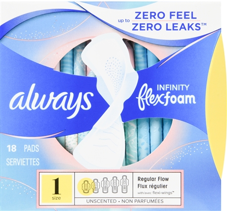 Always Infinity Flexfoam Pads Size 1 Regular Flow With Flexi-Wings Unscented – Image 12