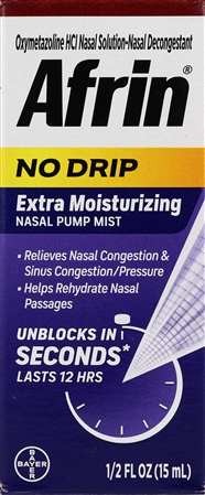 Afrin No Drip Extra Moisturizing Oxymetazoline HCl Nasal Decongestant Pump Mist – Image 3