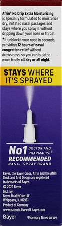 Afrin No Drip Extra Moisturizing Oxymetazoline HCl Nasal Decongestant Pump Mist – Image 2