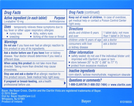 Claritin Loratadine 10 mg/Antihistamine 24 Hour Allergy Tablets – Image 8