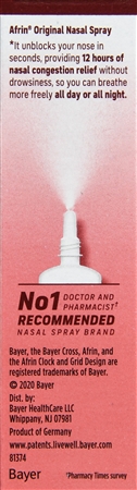 Afrin Original Oxymetazoline HCl Nasal Decongestant Spray – Image 7