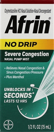 Afrin No Drip Severe Congestion Oxymetazoline HCl Nasal Pump Mist – Image 9