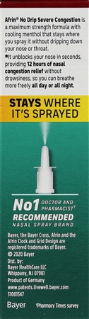 Afrin No Drip Severe Congestion Oxymetazoline HCl Nasal Pump Mist – Image 7