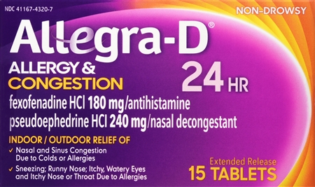 Allegra D 24 Hour Allergy & Congestion Extended Release Tablets – Image 9