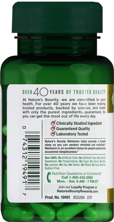 Nature's Bounty Melatonin 10 mg Capsules – Image 9