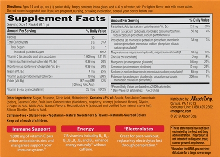 Emergen-C Daily Immune Support 1,000 mg Vitamin C Fizzy Drink Mix Packets Raspberry – Image 11