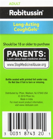 Robitussin Adult Dextromethorphan HBr Cough Suppressant Long-Acting CoughGels – Image 10