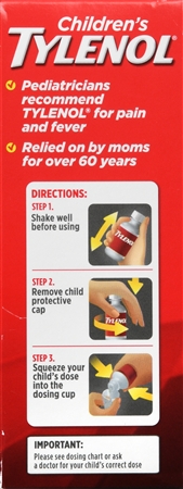 Tylenol Children's Pain + Fever Acetaminophen 160 mg Oral Suspension Dye-Free Cherry – Image 7