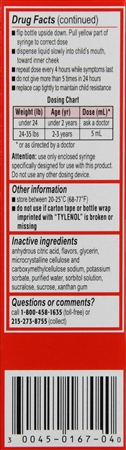 Tylenol Infants' Pain + Fever Acetaminophen 160 mg Oral Suspension Dye-Free Cherry – Image 8