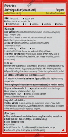 Tylenol Infants' Pain + Fever Acetaminophen 160 mg Oral Suspension Dye-Free Cherry – Image 10