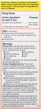 Motrin Children's Ibuprofen 100 mg Oral Suspension Original Berry Dye-Free – Image 10