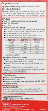 Tylenol Children + Adult Pain + Fever Acetaminophen 160 mg Oral Suspension Dye-Free Cherry – Image 11