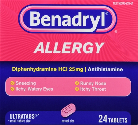 Benadryl Allergy Diphenhydramine HCl 25 mg Antihistamine Ultratabs – Image 12