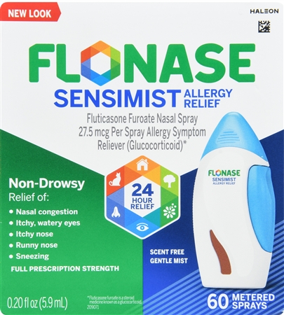 Flonase 24 Hour Allergy Relief Fluticasone Furoate (Glucocorticoid) 27.5 mcg Sensimist Nasal Spray – Image 6