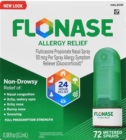 Flonase 24 Hour Allergy Relief Fluticasone Propionate (Glucocorticoid) 50 mcg Nasal Spray – Image 8