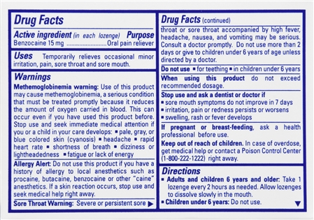 Chloraseptic Benzocaine Oral Pain Reliever Sore Throat Lozenges Honey Lemon Warming – Image 14