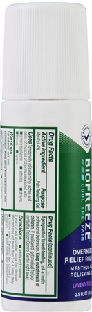 Biofreeze Menthol-Pain Relieving Gel Overnight Relief Roll-On Lavender – Image 10