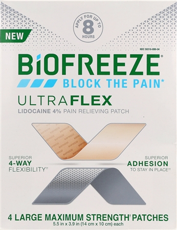 Biofreeze Ultraflex Lidocaine 4% Pain Relieving Patches Large – Image 5