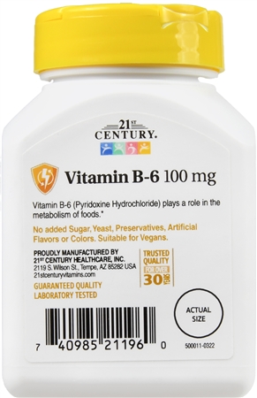 21st Century B-6 100 mg Tablets – Image 10