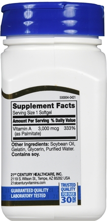 21st Century A 3000 mcg (10,000 IU) Softgels – Image 6