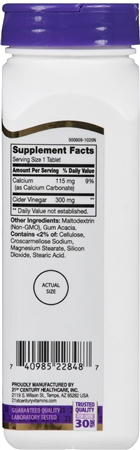 21st Century Apple Cider Vinegar 300 mg Tablets – Image 5
