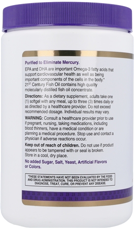 21st Century Fish Oil 1000 mg Omega-3 300 mg Softgels – Image 8