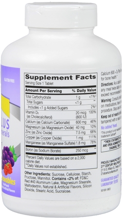 21st Century 600 + D3 Plus Minerals Calcium Chewables Fruit Punch – Image 8