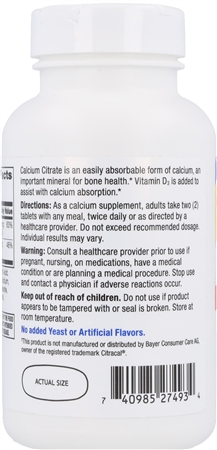 21st Century Calcium Citrate Maximum + D3 Tablets – Image 7