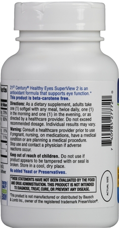 21st Century Healthy Eyes SuperView2 Eye Vitamin And Mineral Supplement Softgels – Image 8