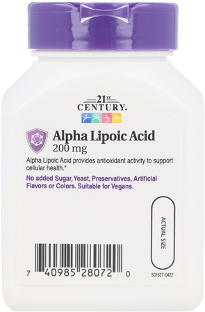 21st Century Alpha Lipoic Acid 200 mg Capsules – Image 7