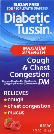 Diabetic Tussin Maximum Strength Cough & Chest Congestion DM Liquid Berry Sugar Free – Image 10