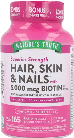 Nature's Truth Hair, Skin & Nails With Biotin 5,000 mcg Rapid Release Liquid Softgels – Image 8
