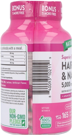 Nature's Truth Hair, Skin & Nails With Biotin 5,000 mcg Rapid Release Liquid Softgels – Image 6