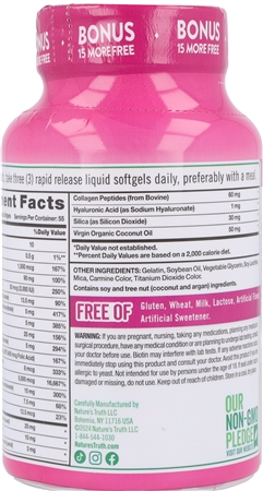 Nature's Truth Hair, Skin & Nails With Biotin 5,000 mcg Rapid Release Liquid Softgels – Image 10