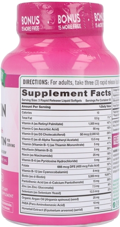 Nature's Truth Hair, Skin & Nails With Biotin 5,000 mcg Rapid Release Liquid Softgels – Image 9