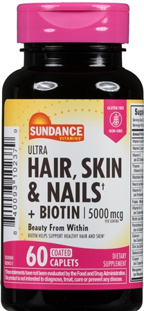 Sundance Hair, Skin & Nails + Biotin 5000 mcg Coated Caplets – Image 7