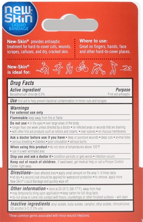New-Skin Benzethonium Chloride 0.2% First Aid Antiseptic Liquid Bandage – Image 11