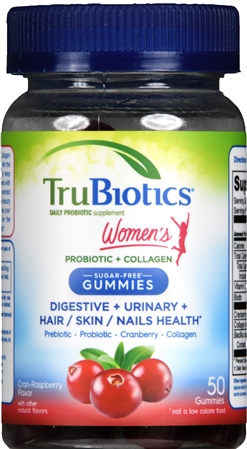 TruBiotics Women's Probiotic + Collagen Digestive + Urinary + Hair/Skin/Nails Health Gummies Sugar-Free Cran-Raspberry – Image 6